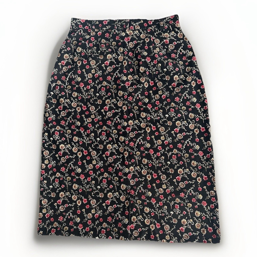 Christopher Banks Size 8 Floral Faux Suede Skirt Very 90’s Y2K
